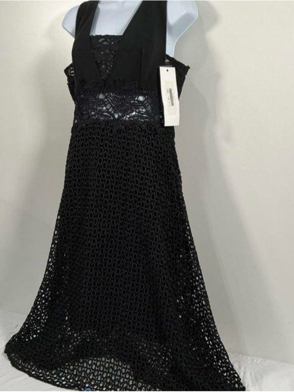 Pinko Black Lace-Overlay Midi Dress - Picture 6 of 10